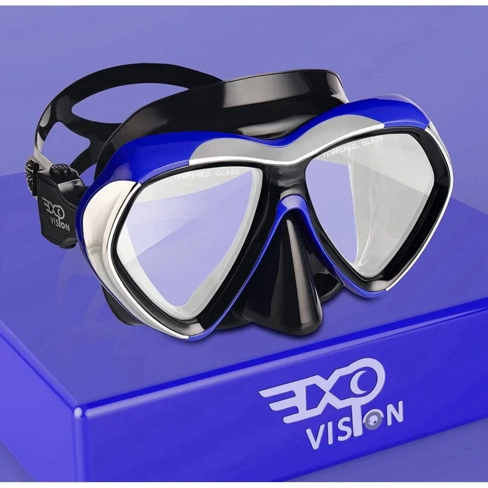 EXP Vision Scuba Diving Mask Tempered Glass Snorkel Anti-Fog Swim